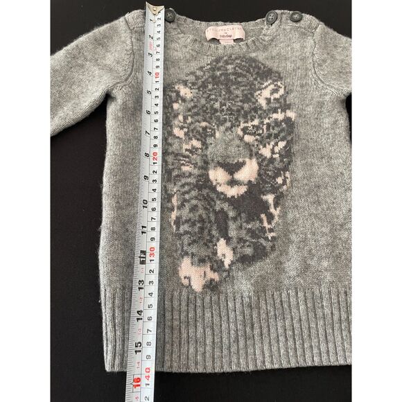 ~ Stella McCartney 3yr Cashmere Silk Sweater for BabyGap Girls Gray Pink Leopard - Picture 4 of 12
